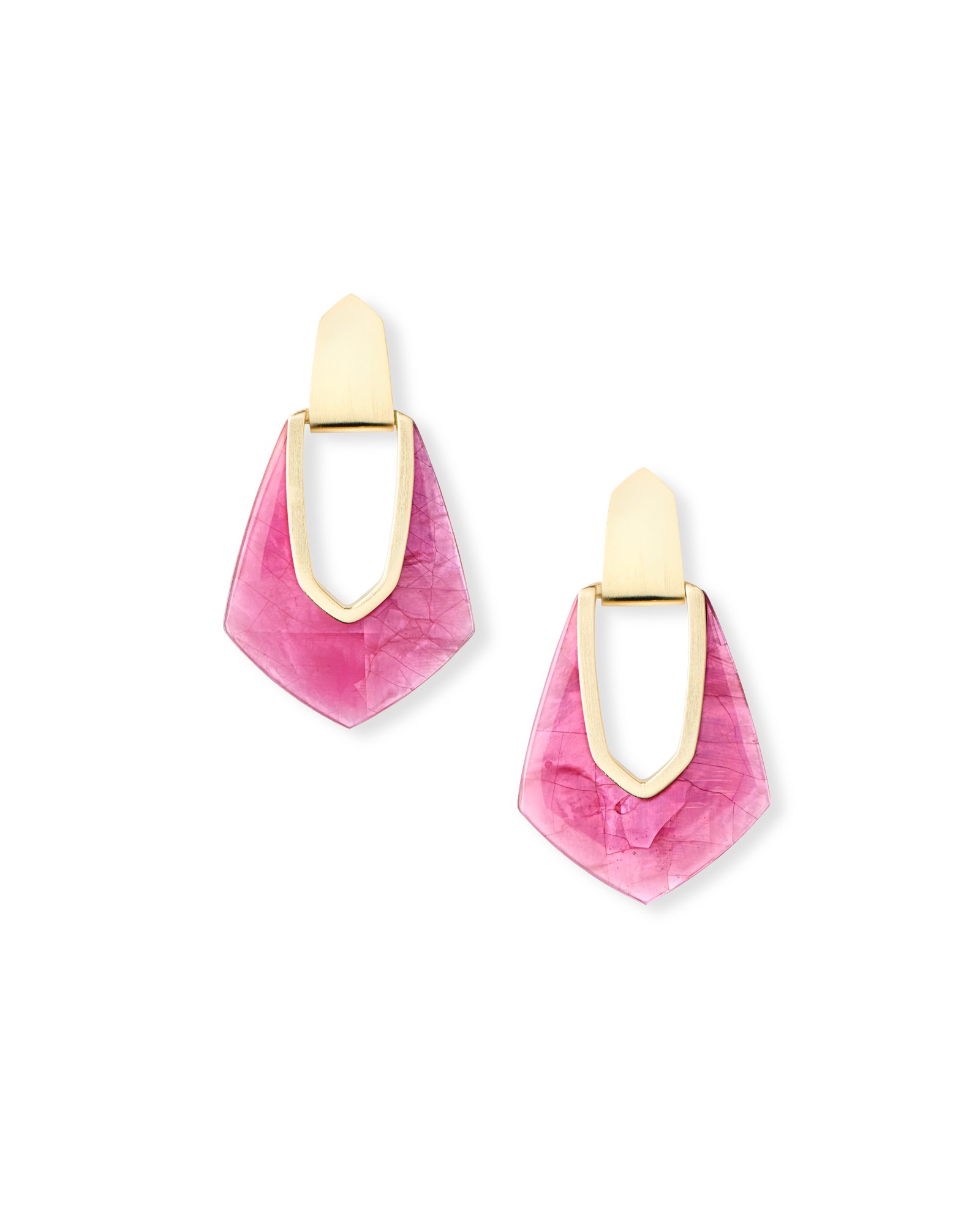 Kensley Gold Drop Earrings in Azalea Illusion | Kendra Scott