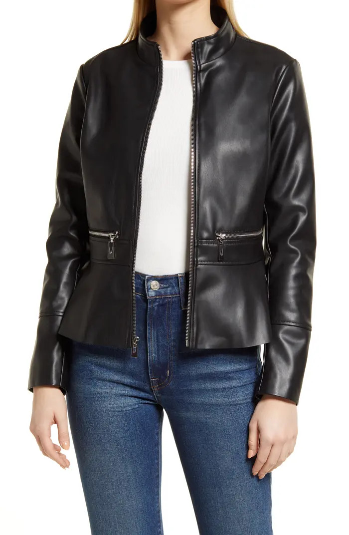 Faux Leather Peplum Jacket | Nordstrom