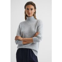 Grey Marl Chloe Cashmere Roll Neck Jumper | Reiss (UK)