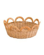 15x6 Medium Natural Rattan Bowl With Scalloped Edges | TJ Maxx