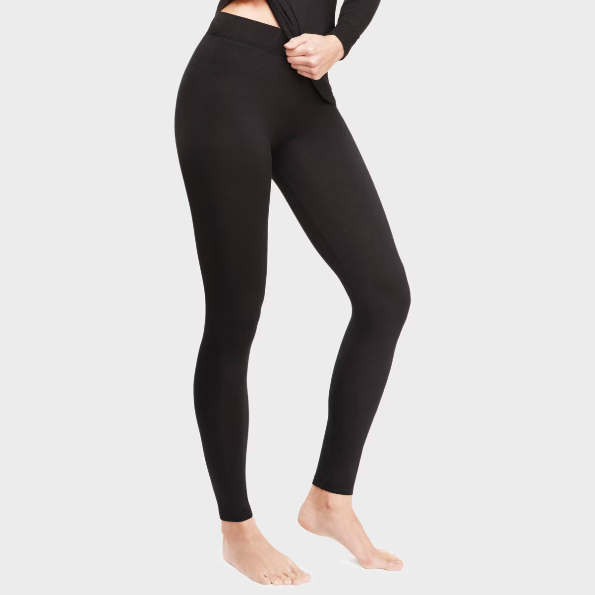 Warm Essentials by Cuddl Duds Women's Smooth Stretch Thermal Leggings - Black S | Target