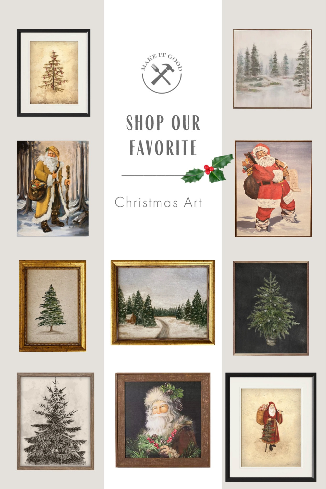 Christmas art is an easy way to change over your decor for the season without it feeling overwhelming. 

Santa art, tree art, Christmas tree art, vintage art, vintage Christmas art, nostalgic Christmas art, farmhouse Christmas art 

#LTKhome #LTKHoliday #LTKstyletip