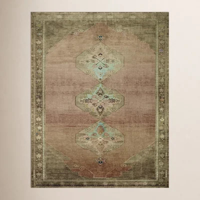 Magnolia Home By Joanna Gaines X Loloi Sinclair Machine Washable Clay / Tobacco Area Rug | Wayfair North America