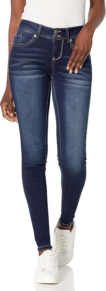WallFlower Women's Ultra Skinny Mid-Rise Insta Soft Juniors Jeans (Standard and Plus) | Amazon (US)