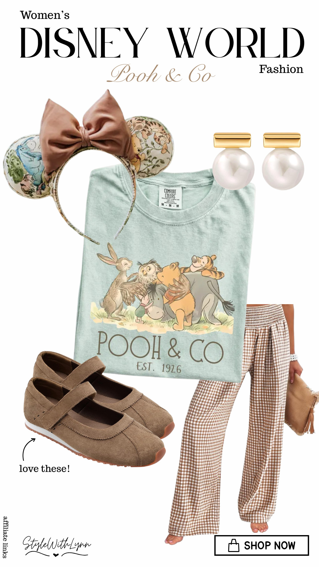 Pooh & Co. but make it Disney World chic. 🍯✨ This soft, vintage-inspired look is giving effortless park-day style with the cutest mix of cozy neutrals, gingham, and a little Hundred Acre Wood magic. 🧸 And those Mary Jane sneakers?! LOVE. 🤎

✨ Perfect for Disney World, fall park days and Pooh fans.
🛍️ Shop this entire look through my LTK!
💕 Follow for more Disney outfit inspiration, affordable finds and park-ready looks!

#DisneyWorldOutfits #DisneyOutfits #DisneyStyle #DisneyMom #DisneyFashion #PoohOutfit #WinnieThePooh #DisneyBound #DisneyWorldFashion #DisneyParkOutfits #FallDisneyOutfits #DisneyStyleInspo #MagicKingdomOutfit #EpcotOutfit 

 #LTKootd #LTKmomlife #LTKTravel