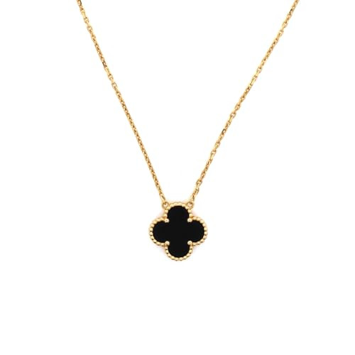 Van Cleef & Arpels, Pre-Loved Vintage Alhambra Pendant Necklace 18K Yellow Gold and Onyx, Yellow Gold | Amazon (US)