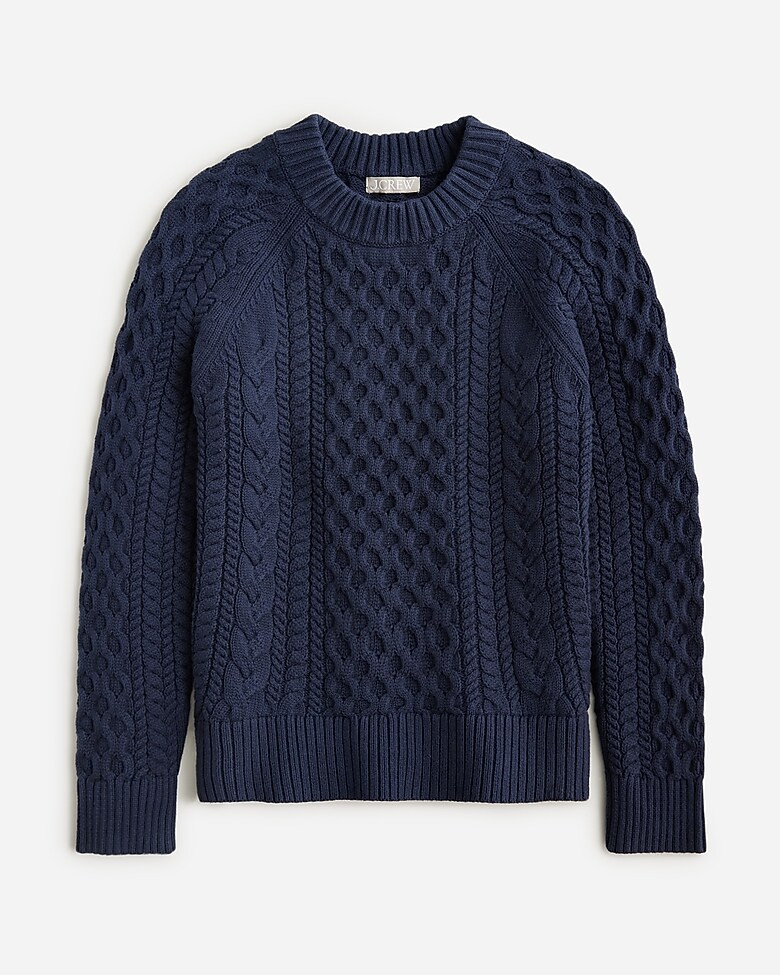 Cable-knit crewneck sweater | J. Crew US