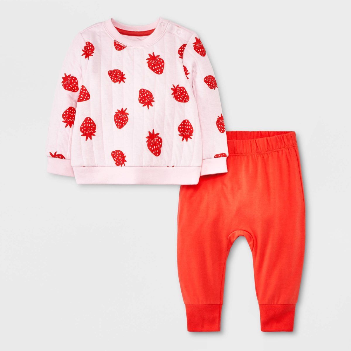 Baby Girls' Strawberry Top & Bottom Set - Cat & Jack™ Pink | Target
