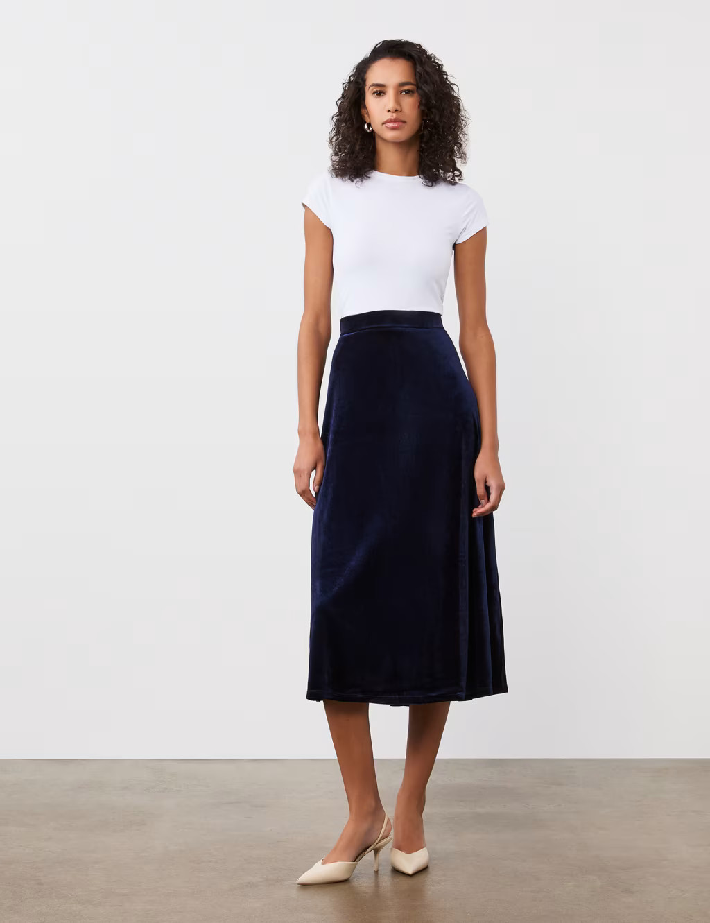 Velvet Midi A-Line Skirt | Marks & Spencer (UK)