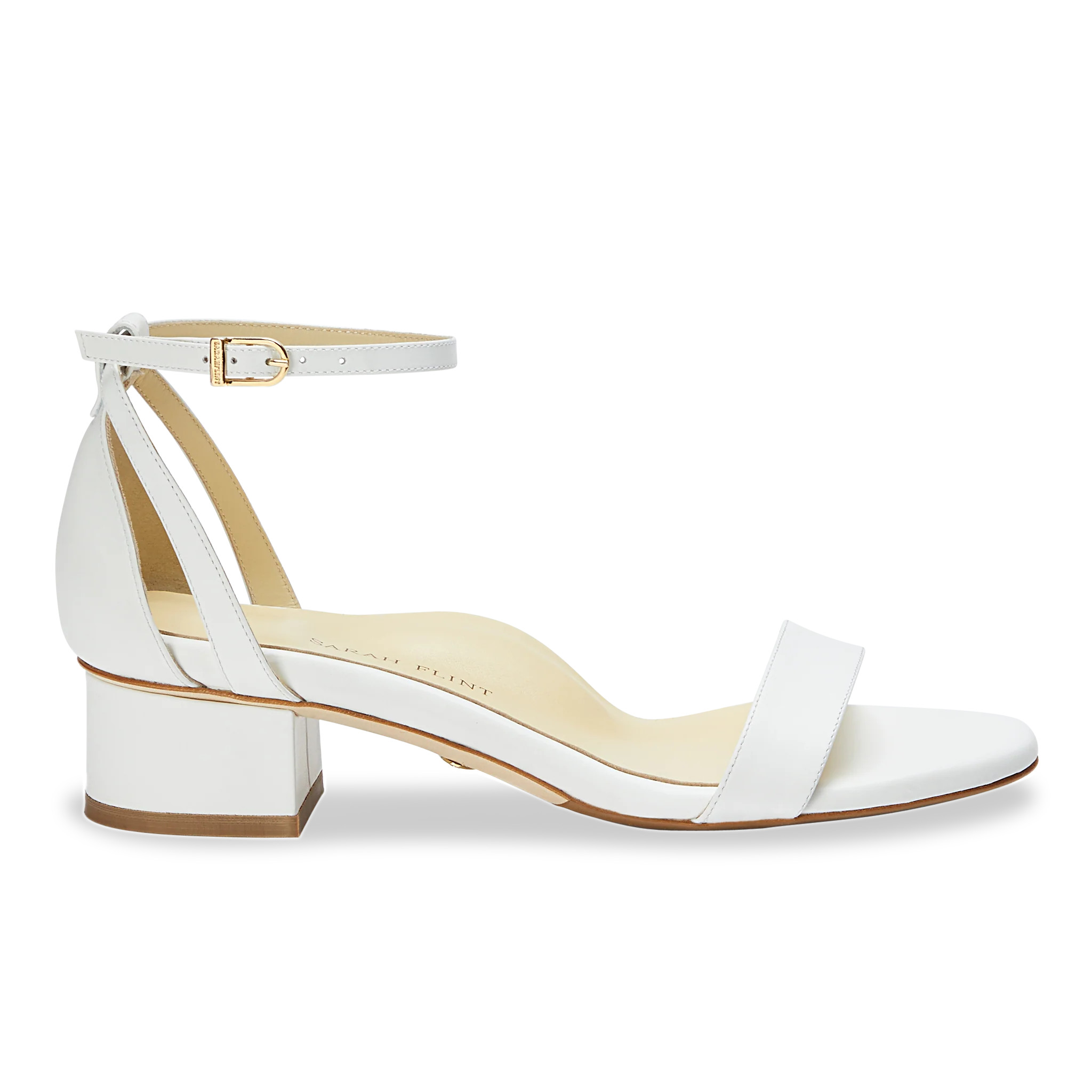 Perfect Block Sandal 30 | White Calf | Sarah Flint | Sarah Flint