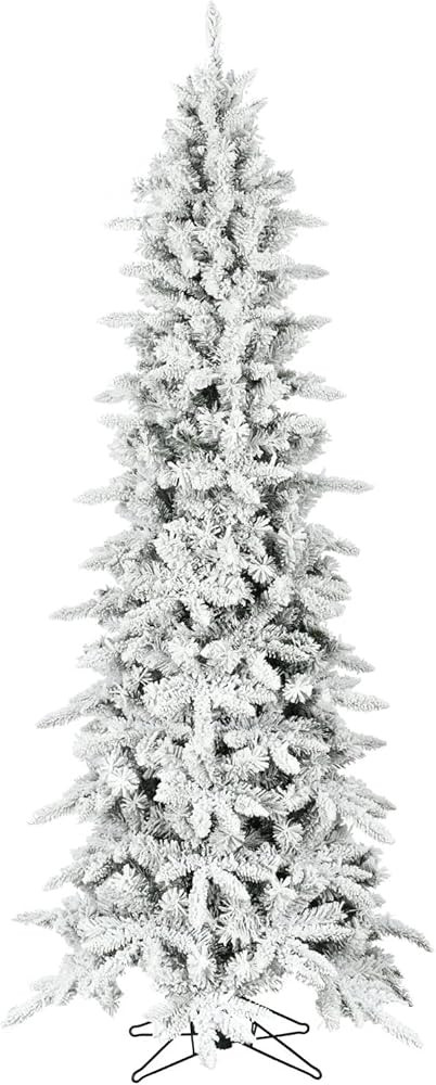 Amazon.com: Fraser Hill Farm Slim Flocked Christmas Tree, 7.5 Feet Tall | Artificial Mountain Pin... | Amazon (US)