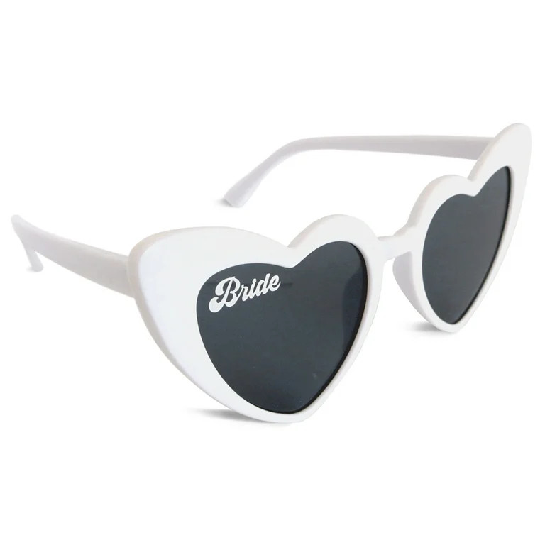 ModParty Bride Sunglasses | White Heart-Shaped Glasses | Bride to Be Bachelorette Party Accessory | Walmart (US)