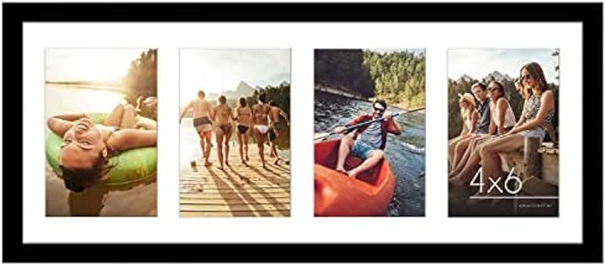 Americanflat 8x20 Collage Picture Frame in Black - Displays Four 4x6 Frame Openings - Engineered ... | Amazon (US)