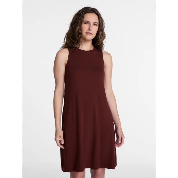 Time and Tru Women’s Sleeveless Knit Swing Dress, Sizes XS-XXXL | Walmart (US)
