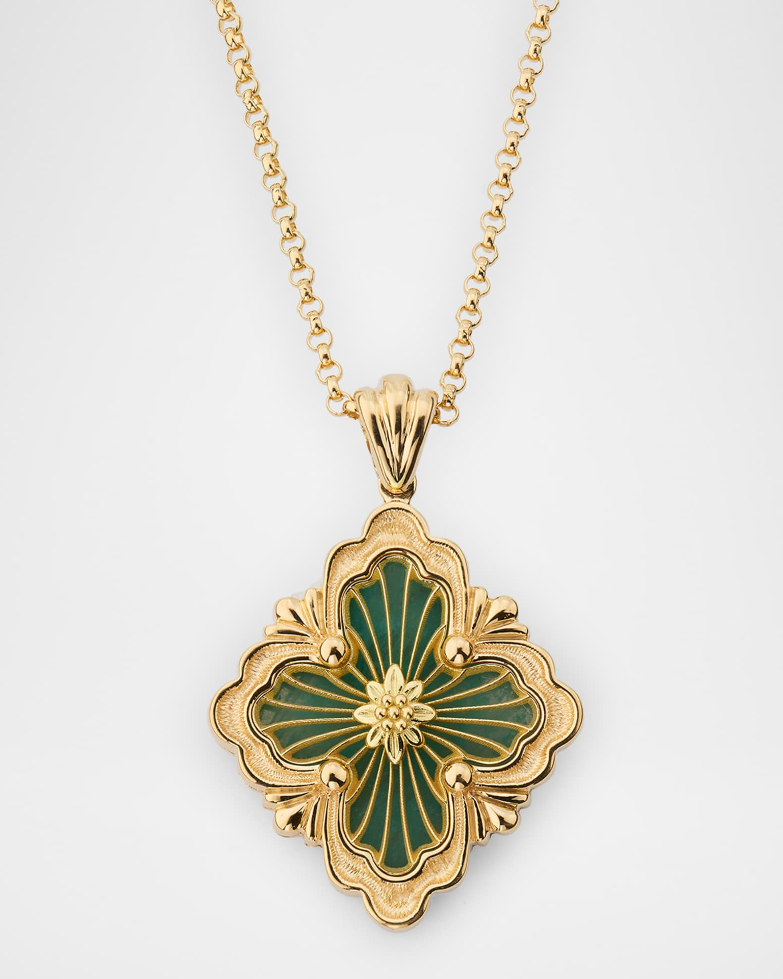 Opera Tulle 18K Yellow Gold Amazonite Pendant Necklace, Large | Neiman Marcus