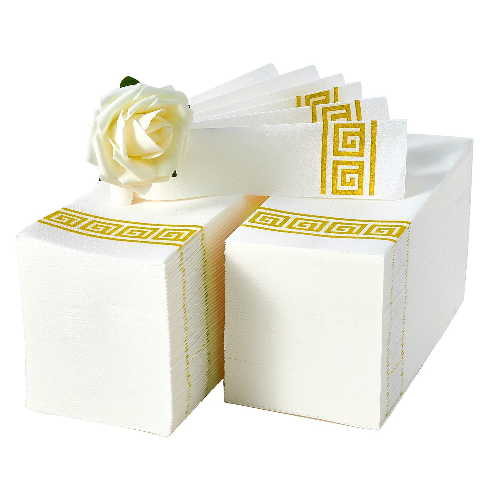 100 Packs Paper Hand Towels for Bathroom, Linen Like Guest Towels Disposable，Disposable Hand Towels  | Amazon (US)