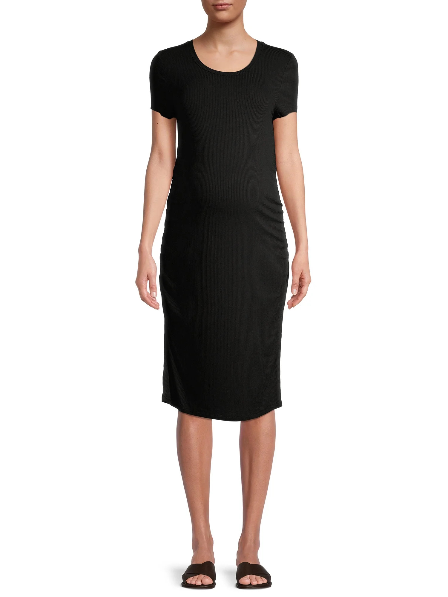 Maternity Time and Tru Side Ruched Dress | Walmart (US)