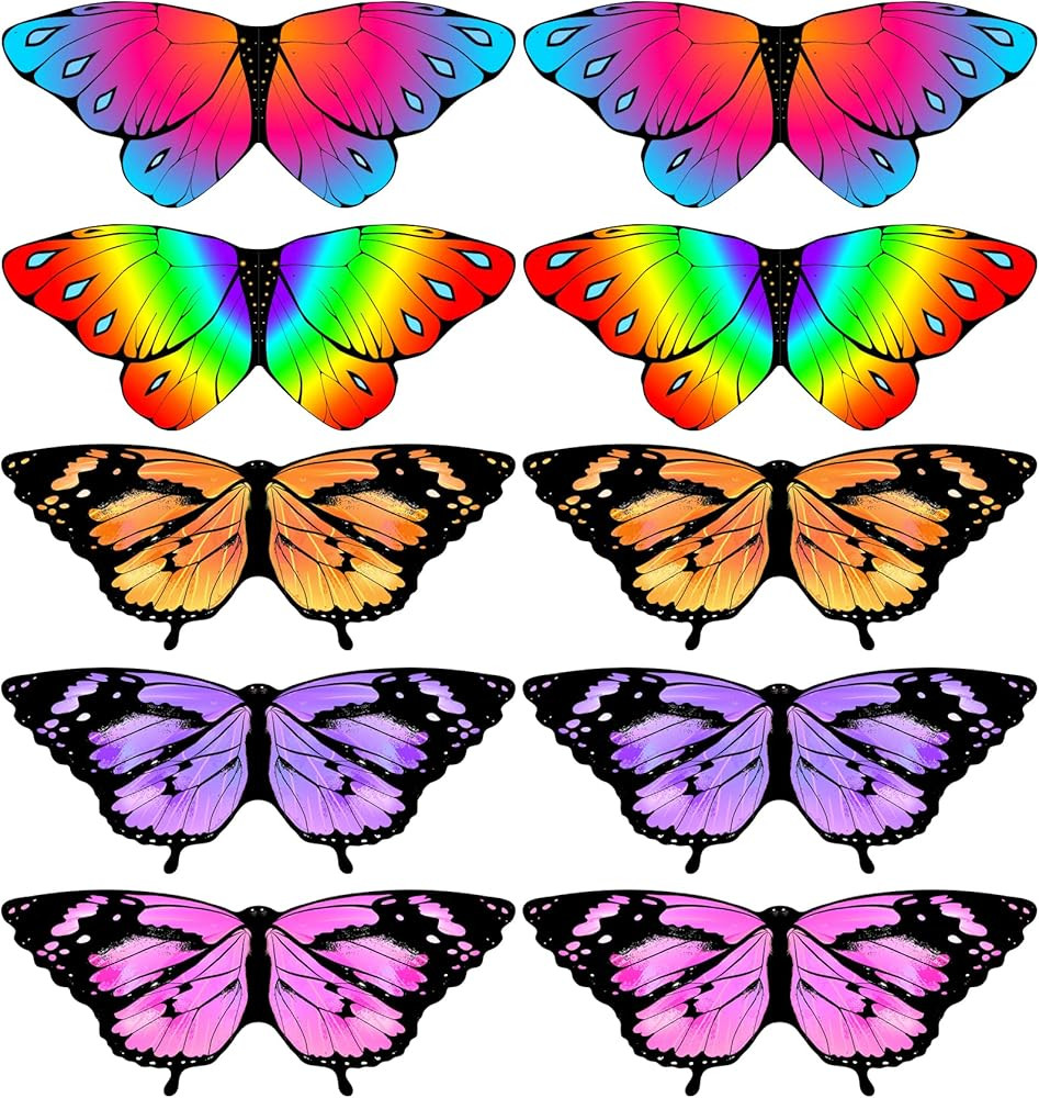 iROLEWIN Toddler Kids Butterfly-Wings for Girls Butterfly-Costume 10 Bulk Fairy Dress Up Wings as... | Amazon (US)