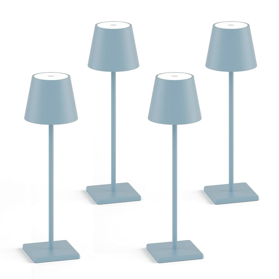 4 Packs Rechargeable LED Table Lamp,6000mAh Outdoor Cordless Desk Lamp Waterproof Portable, Stepl... | Amazon (US)