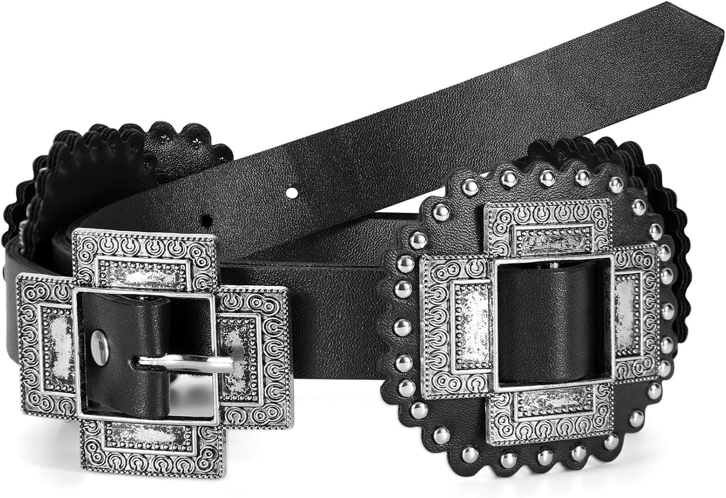 WERFORU Women Western Wide Belts Women Vintage Belt for Jeans Dresses Western Disc Waist Belts Bo... | Amazon (US)