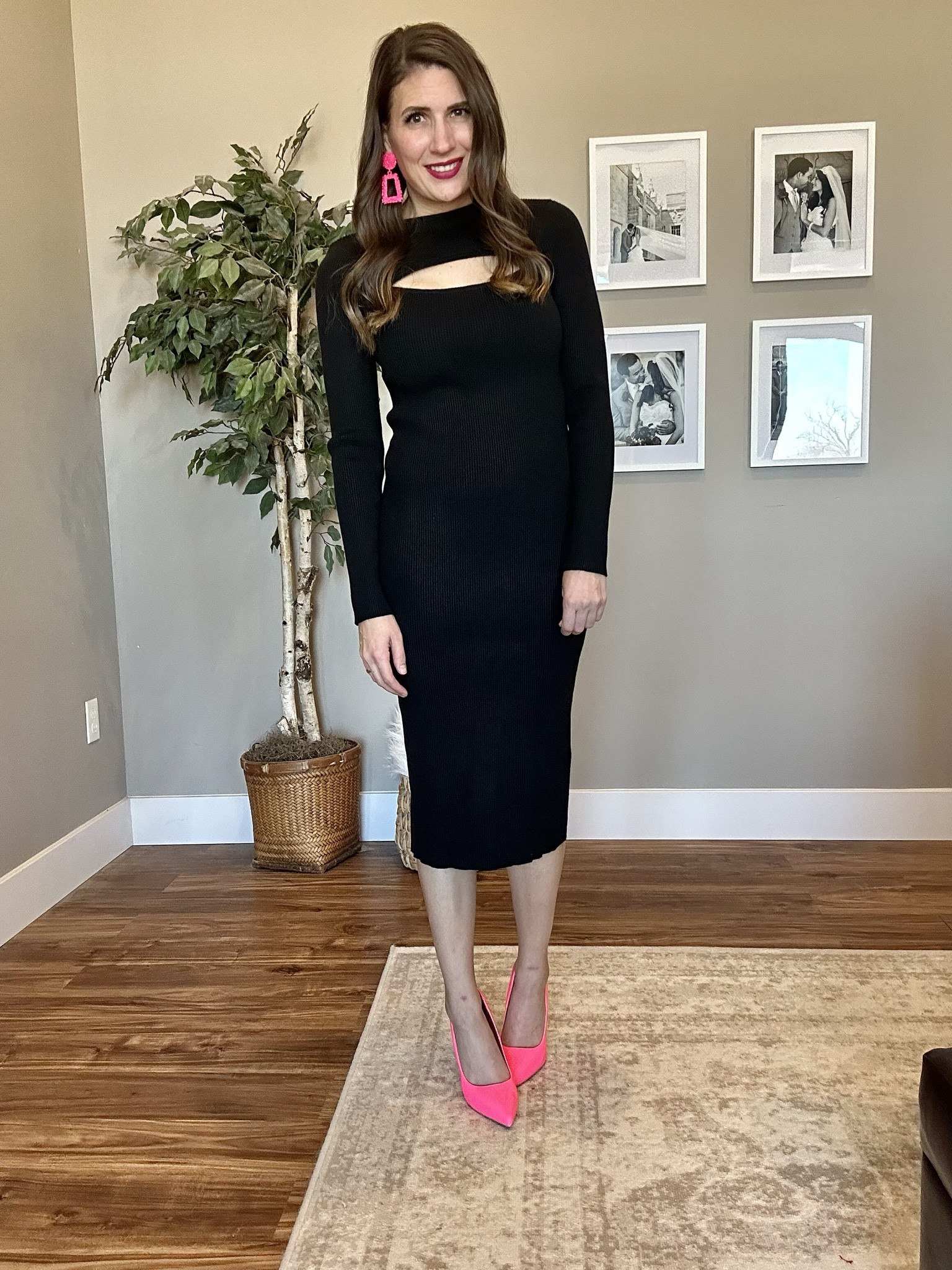 Black cut out sweater dress + hot pink accents 

Valentines outfit, date night outfit, spring outfit, wedding guest dress

#LTKfindsunder50 #LTKSeasonal #LTKwedding