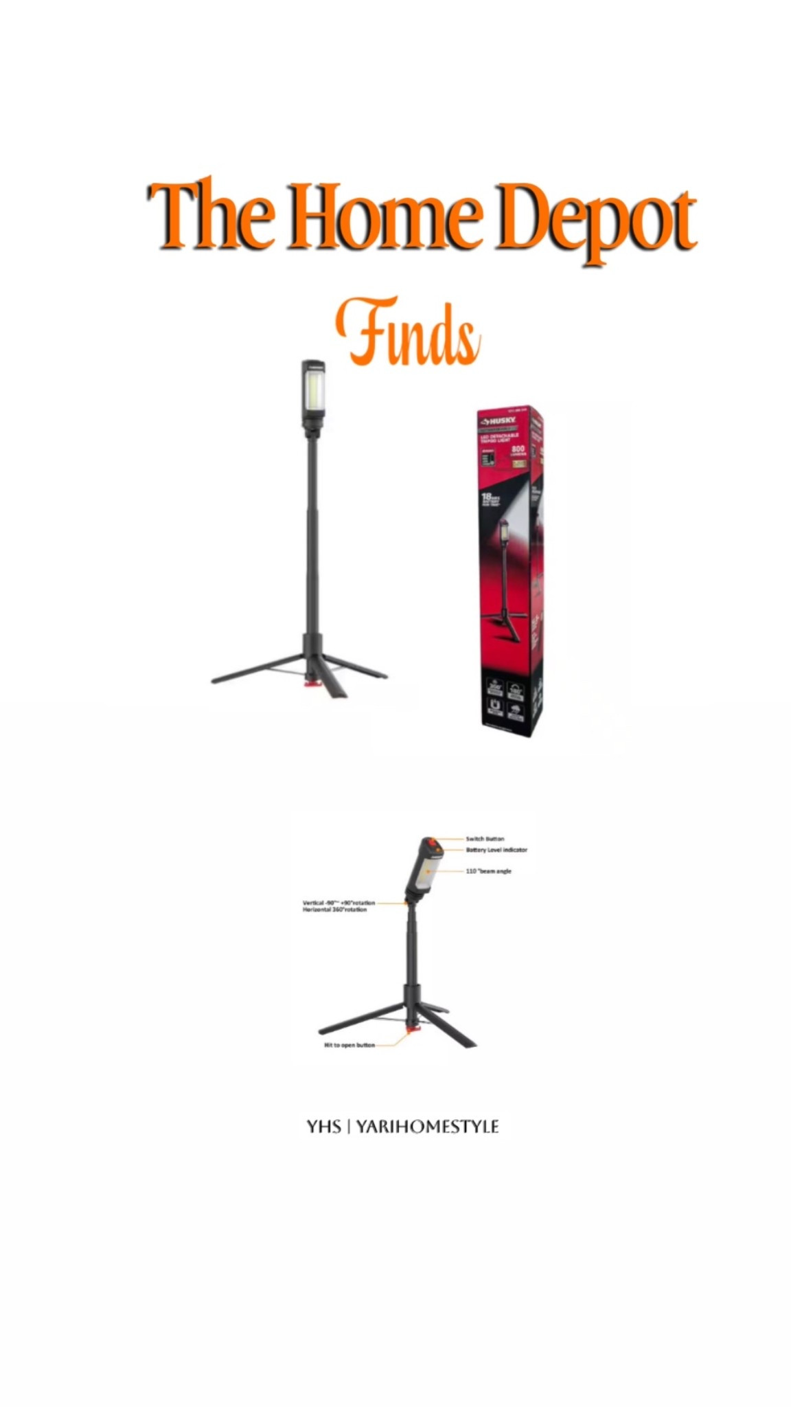 SHUSKY. (The Home Depot)
RECHARGEABLE?
LED DETACHABLE
TRIPOD LIGHT

YHS | YARIHOMESTYLE 


#LTKU #LTKHome