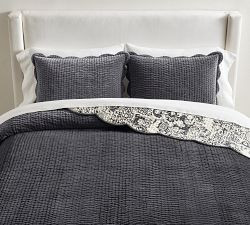 Velvet Scalloped Edge Reversible Quilt | Pottery Barn (US)