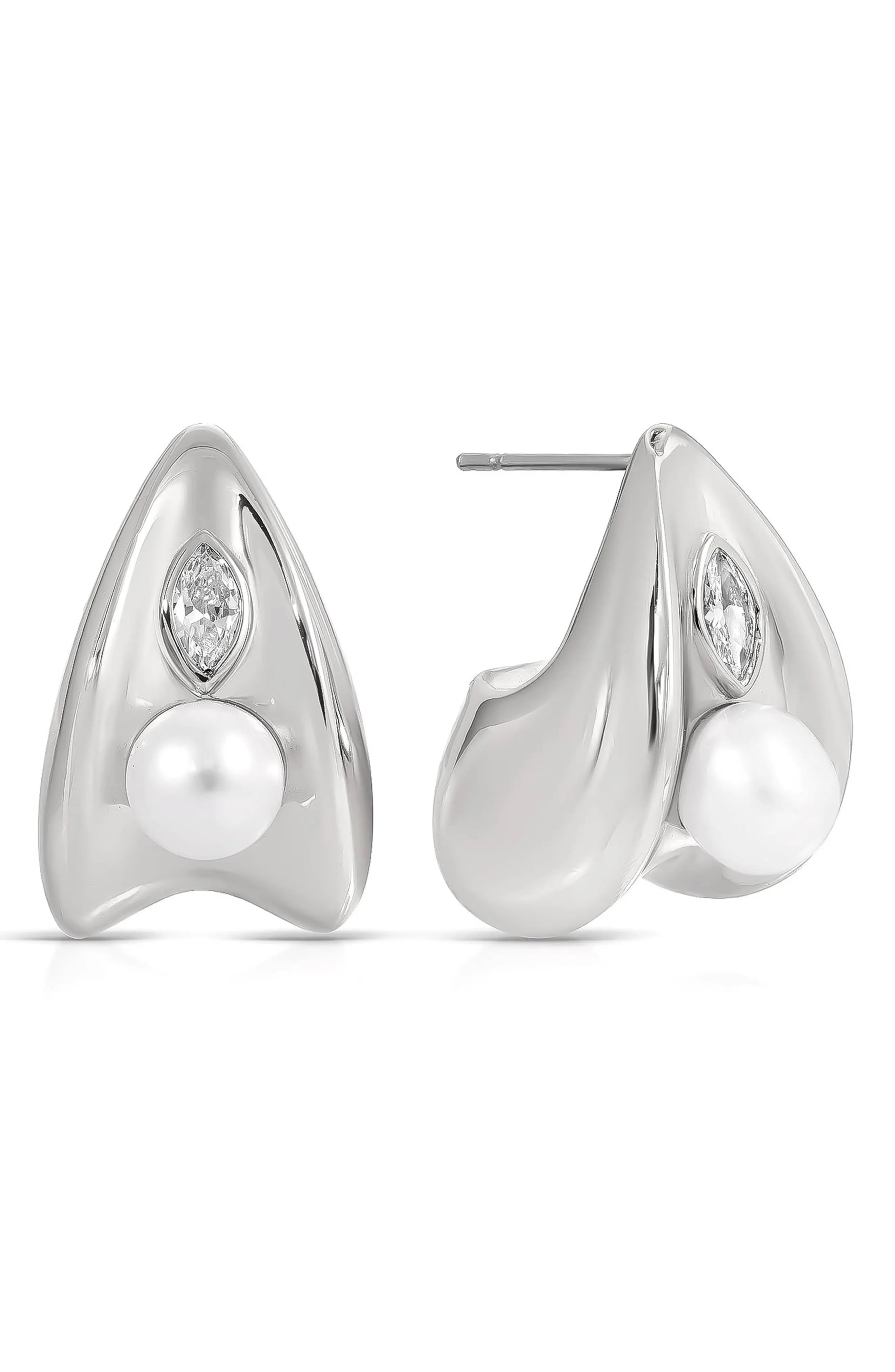 Ettika Hera Freshwater Pearl Huggie Earrings (Women) | Nordstrom | Nordstrom