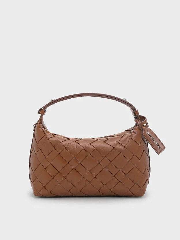 Chocolate Ivette Woven Shoulder Bag | CHARLES & KEITH | Charles & Keith US