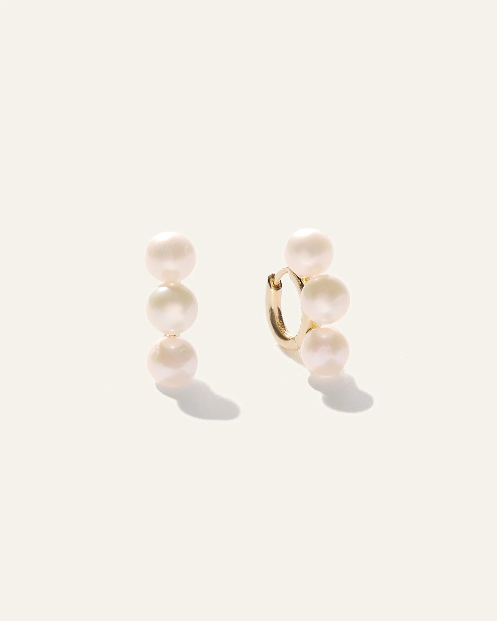 Triple Freshwater Pearl Hoops | Quince