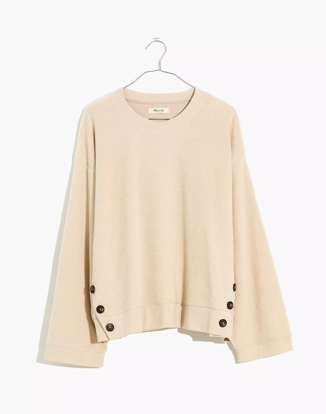 (Re)sourced Brushed Side-Button Relaxed Sweatshirt | Madewell