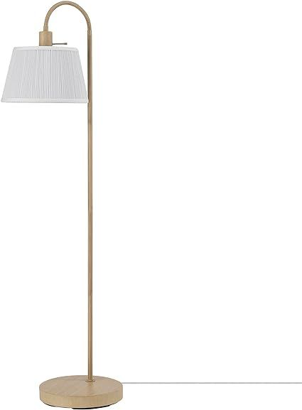 Globe Electric 65907 68" Floor Lamp, Light Faux Wood, White Pattern Shade, On/Off Rotary Switch o... | Amazon (US)