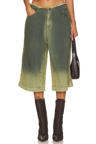 Jaded London Denim Jort in Green Wash from Revolve.com | Revolve Clothing (Global)
