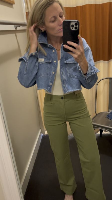 Loving all the green for fall. These wide leg chino like pants are pretty rad and this cropped denim jacket I’m totally obsessed with.  I paired it with the perfect basic ribbed top. 

Fall outfit | fall pants | fall jacket | teacher outfit | work wear

#FallOutfit #FallJacket #DenimJacket #FallPants #widelegpants

#LTKSale #LTKover40 #LTKSeasonal