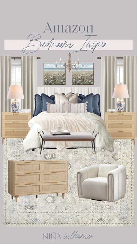 Amazon Bedroom Inspo! Spring decor - summer decor - rattan end table - large chandelier - rattan dresser  - neutral home decor white swivel chair

#LTKstyletip #LTKhome