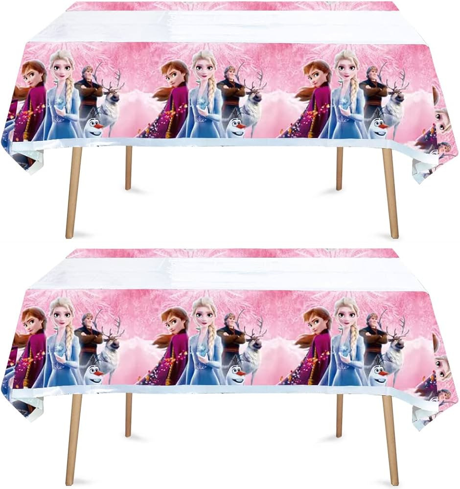 ZHOUHUA 2pcs Frozen Princess Tablecloth Table Cover, for Frozen Princess Theme Birthday Party Sup... | Amazon (US)
