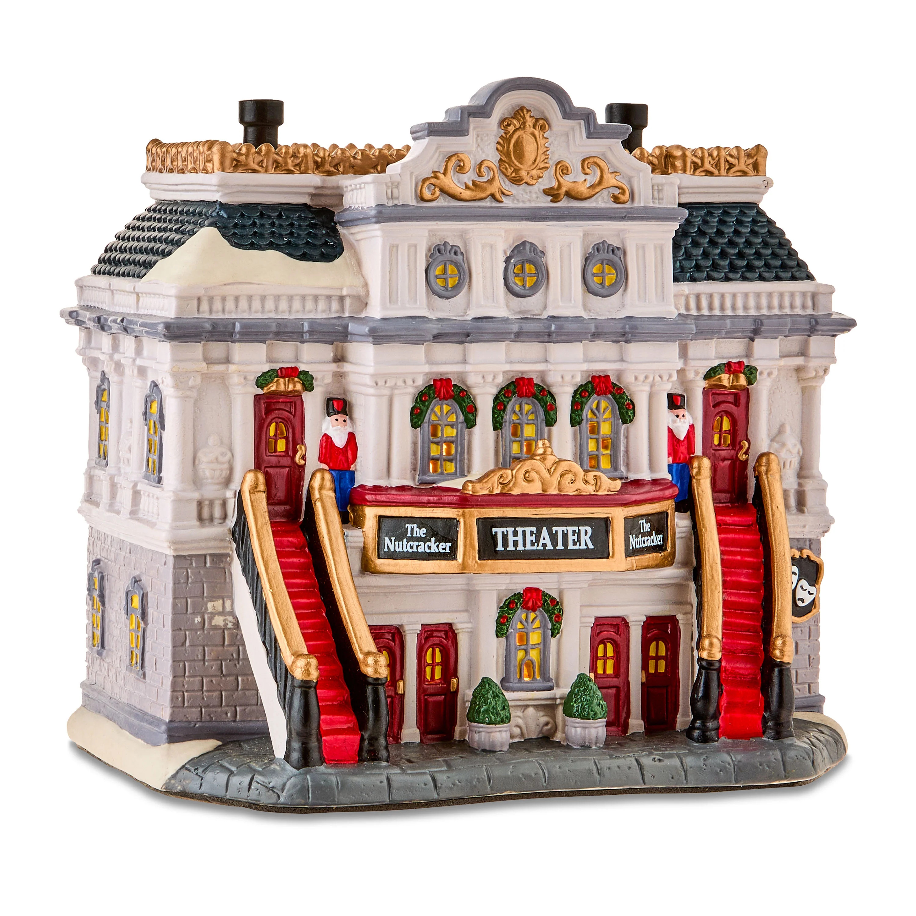 Light-Up Porcelain Theater Christmas Village Building, Multicolor, 7.63", by Holiday Time | Walmart (US)