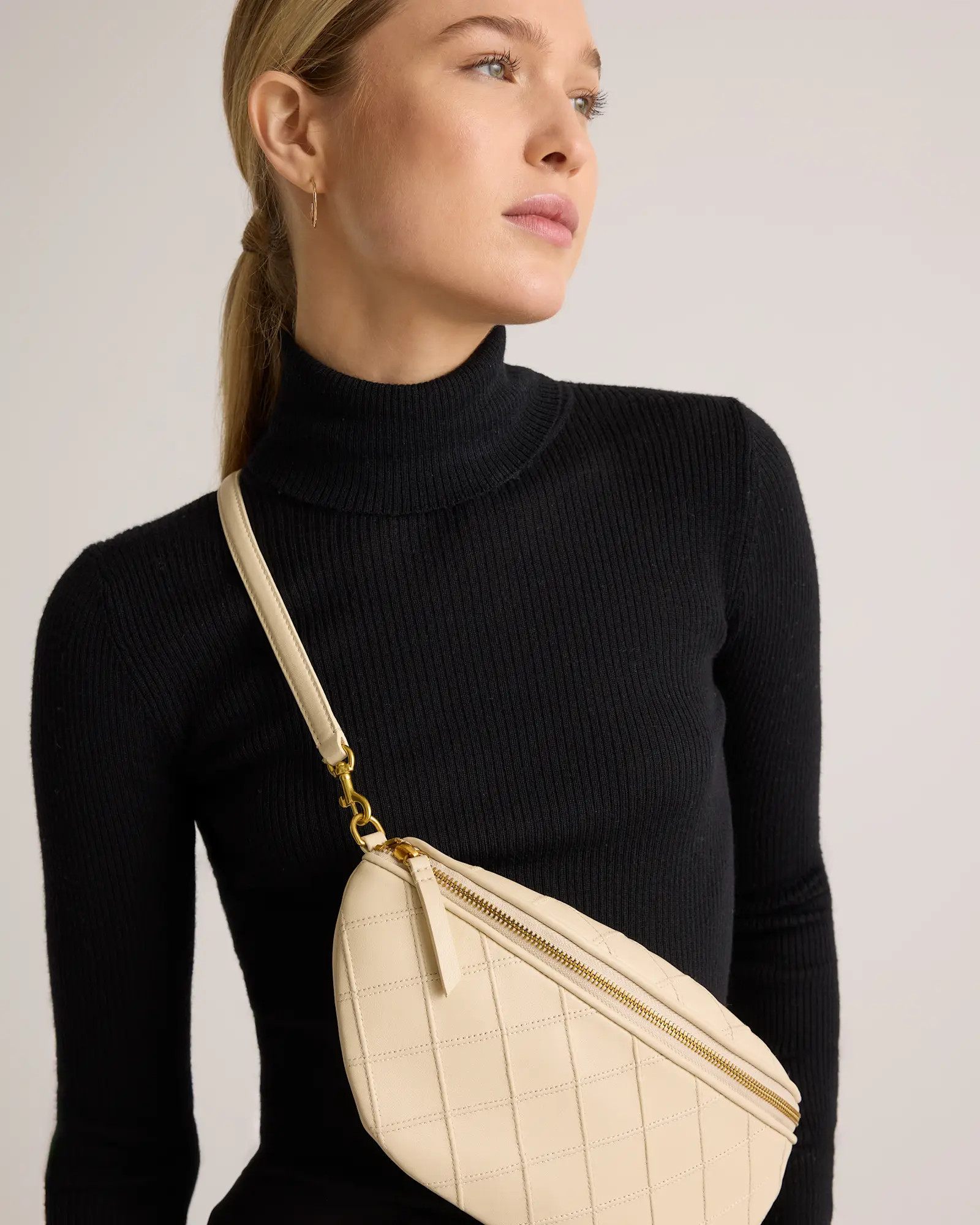 Italian Leather Diamond Stitch Sling | Quince