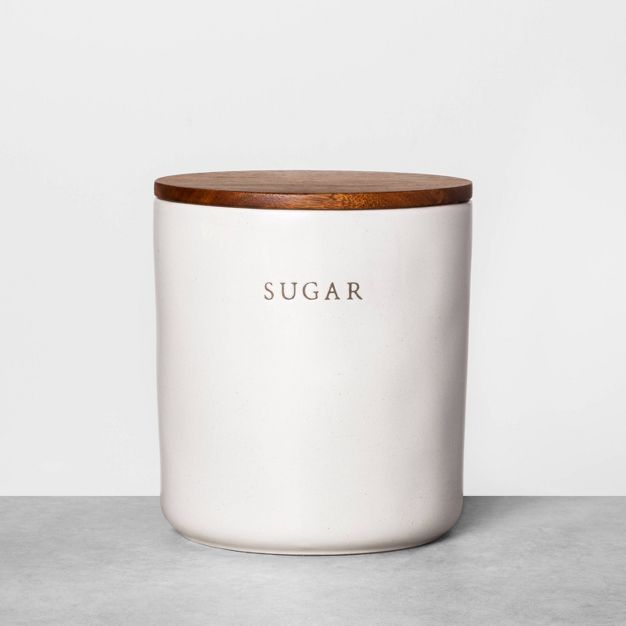 Stoneware Sugar Canister with Wood Lid - Hearth &#38; Hand&#8482; with Magnolia | Target