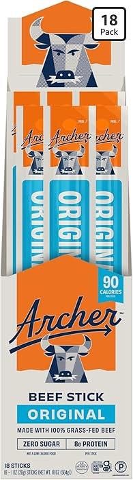 Archer Jerky Beef Jerky Sticks - Grass Fed Beef Snack, Individually Wrapped, Bulk Snack Packs, Gl... | Amazon (US)