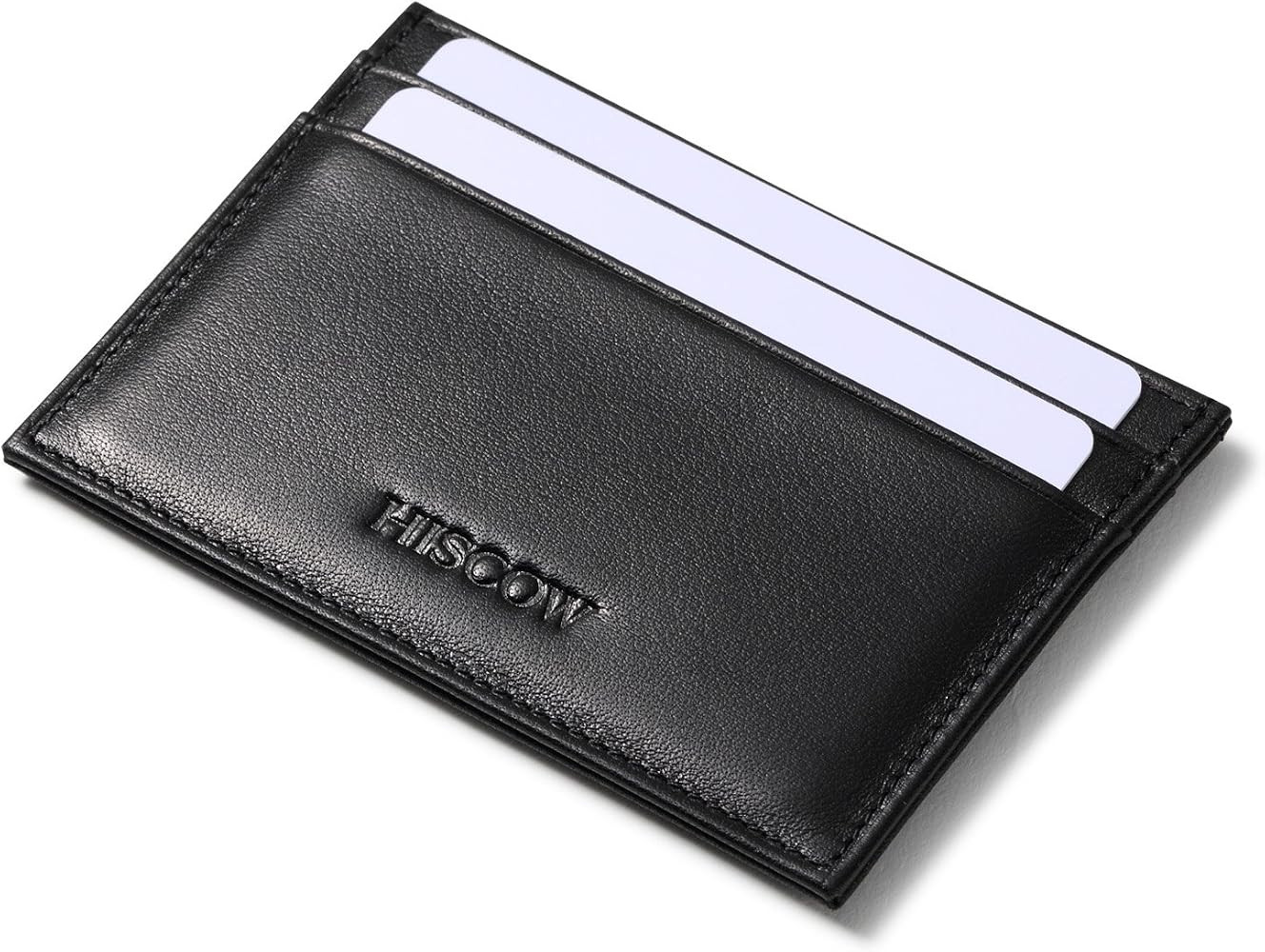 Leather Slim Card Holder, Tiny Small Credit Card Wallet ID Case for Men & Women (Black) | Amazon (US)