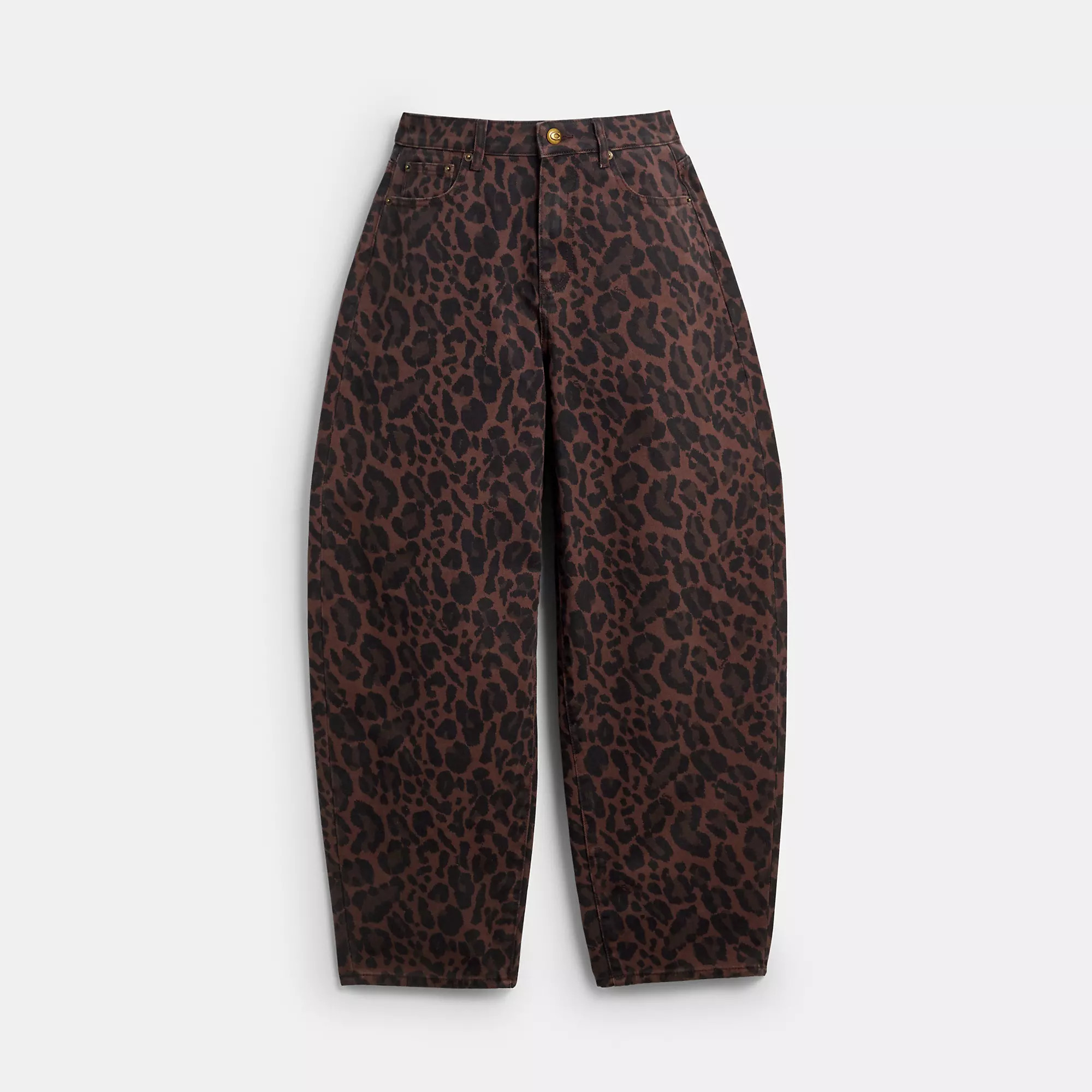 Leopard Print Barrel Jeans In Organic Cotton | Coach Outlet US