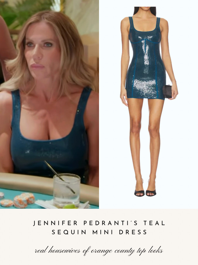 Jennifer Pedranti's Teal Sequin Mini Dress 

 