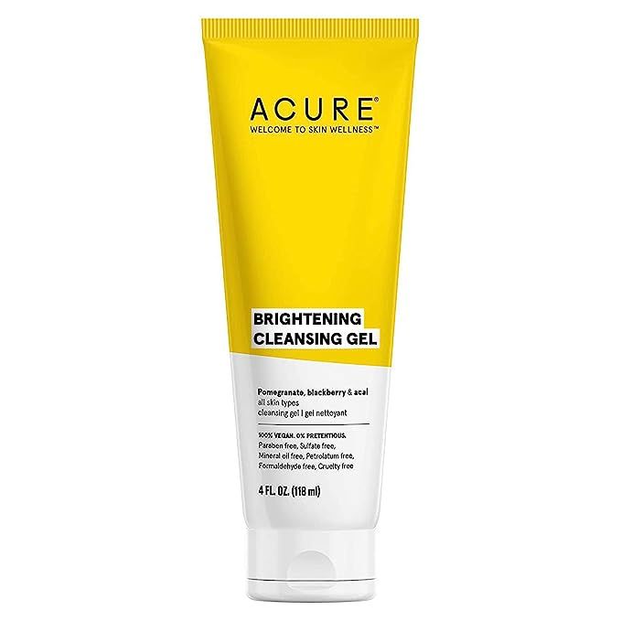 Acure Brightening Cleansing Gel, 100% Vegan for A Brighter Appearance, Pomegranate, Blackberry & ... | Amazon (US)