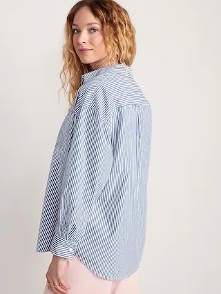 Oversized Button-Down Boyfriend Shirt | Old Navy (US)