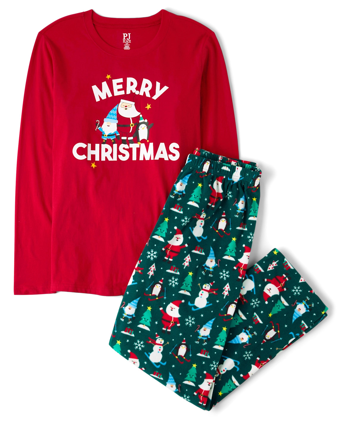 Adult Matching Family Merry Christmas Cotton And Microfleece Pajamas - green | The Children's Place