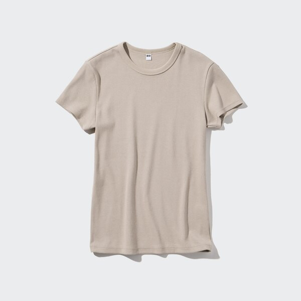 Soft Ribbed Crew Neck Short-Sleeve T-Shirt | UNIQLO (US)