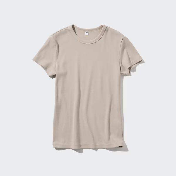 Soft Ribbed Crew Neck Short-Sleeve T-Shirt | UNIQLO (US)
