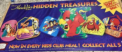 1994 Aladdin Hidden Treasures Kids Club Burger King Display Sign 28x56” | eBay US