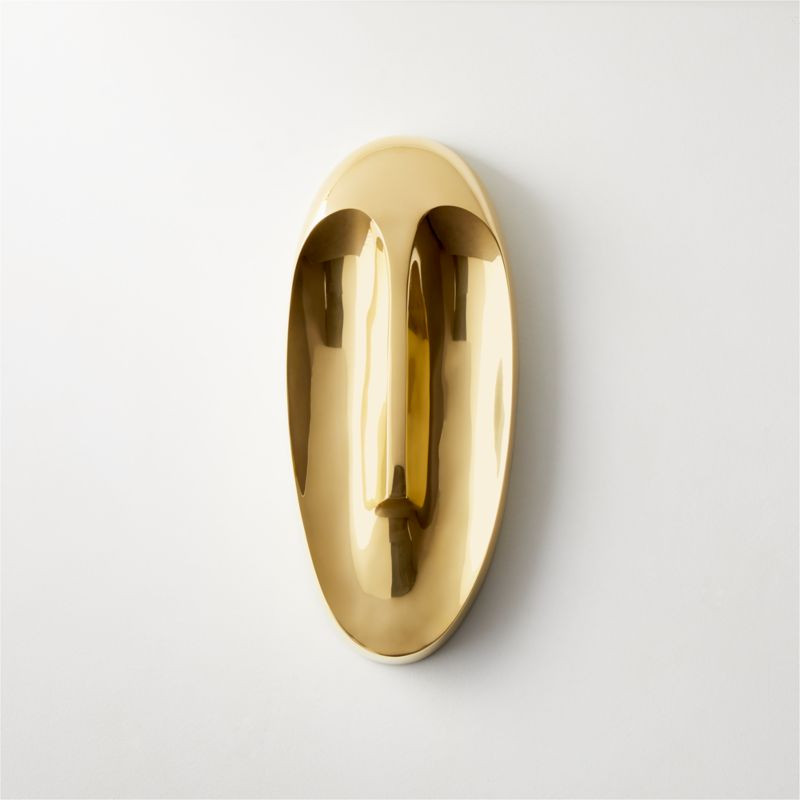 Mandla Unlaquered Brass Mask Wall Decor | CB2 | CB2